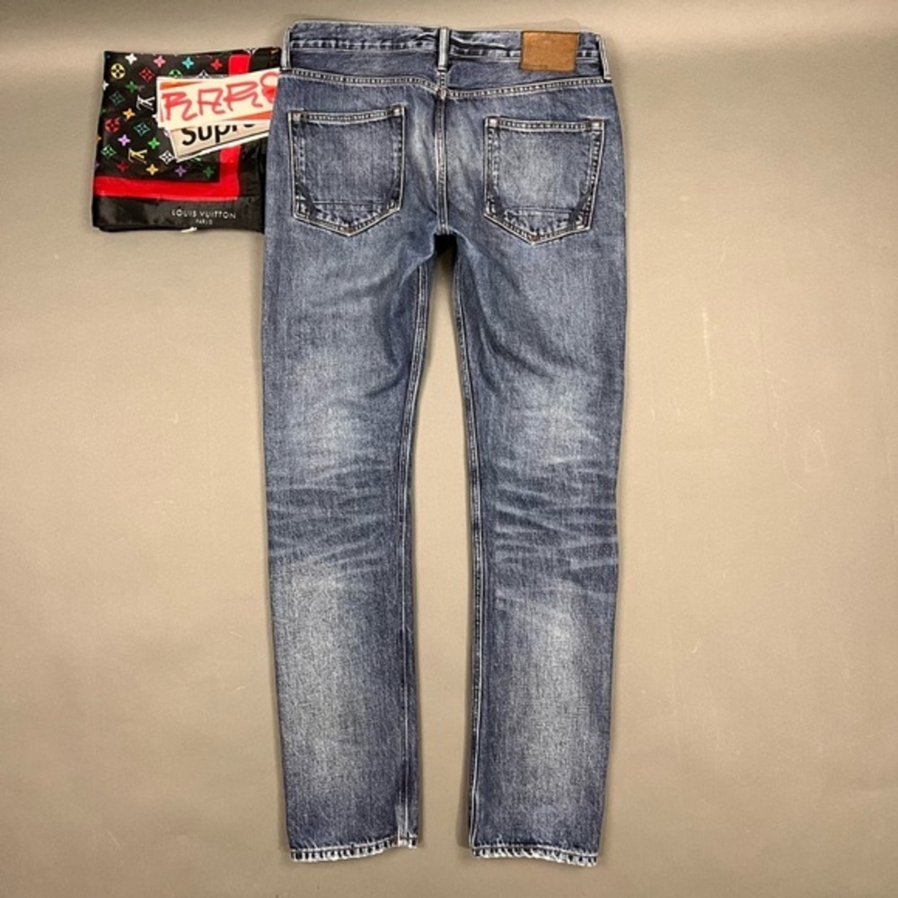 SOLD ARCHIVE 1 AllSaints Nash Iggy Fit Jeans Faded 34-36W Embroidered Denim - Picture 1 of 14
